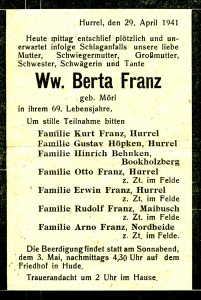 8662a Anzeige Bertha Franz
