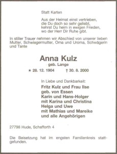 Traueranzeige vom 6. September 2000 groß