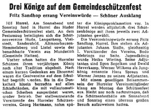 8144 Zeitungsartikel Schützenkönig 1958