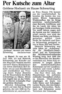 7740 Heinrich Schwarting NWZ-Artikel Goldene Hochzeit 16.6.2000