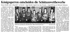 Artikel NWZ Heinz Stolle Schützenkönig 29.7.1997 klein