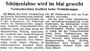 Artikel vom 18. Februar 1955 klein - Fahnenträger Schützenverein