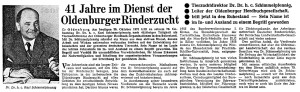 A6 Artikel NWZ 70. Geburtstag vom 30. Oktober 1971