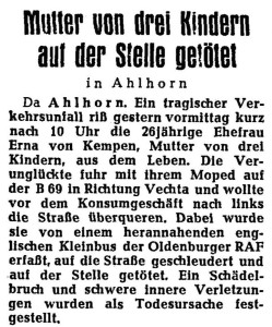 Kempen, Lorenz Artikel NWZ vom 13. Oktober 1956