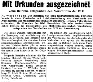 Artikel NWZ 1962. 9. Januar Auszeichnung