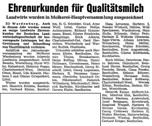 Artikel NWZ 1976, 28. Juli Auszeichnung Milchverein