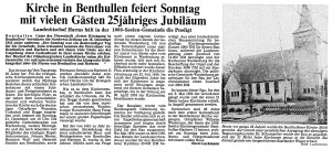 Artikel NWZ 1980, 19. Dezember zu 25 Jahre Kirche