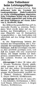 9004 Artikel NWZ vom 24. Oktober 1964 Sieger im Leistungspflügen 1964