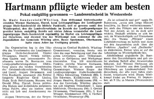 9007 Artikel NWZ vom 13. September 1967 Sieger im Leistungspflügen 1967