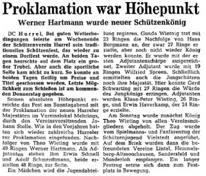 9012 Artikel NWZ vom 27. Juli 1971 Schützenkönig 1971