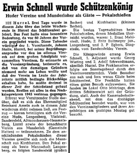 Artikel NWZ 2 28. Juli 1959 Schützenkönig