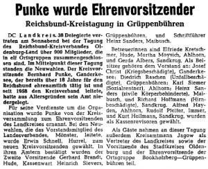 Artikel NWZ 6 21. März 1966 Wahl zum Kreisvorsitzenden des Reichsbunds 1966