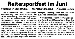 9999 A7 Artikel NWZ vom 1. Februar 1958 Reitverein Sandersfeld