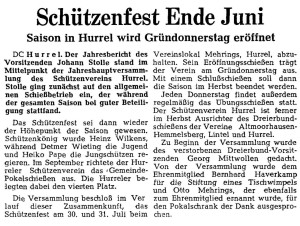 A 8 NWZ Artikel Ehrenmitgliedschaft SV Hurrel vom 29. März 1966