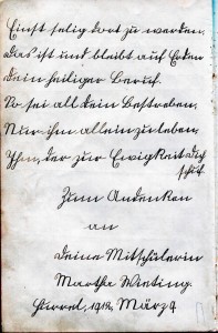 Eintrag Poesiealbum von 1912