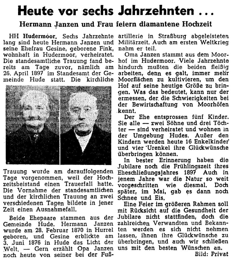 Hermann Janzen – Zeitungsartikel 