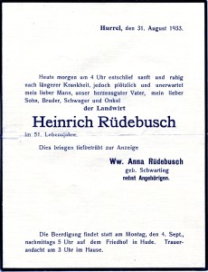 MG Traueranzeige Heinrich Rüdebusch
