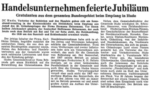Artikel NWZ 2. August 1971 Jubiläum Hermann Heinemann von 1971
