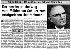 Artikel groß August Heins vom 14. April 1981