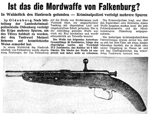 Artikel NWZ vom 4. Januar 1962 Tatwaffen groß