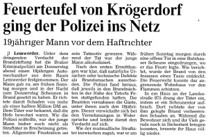 AZ Artikel NWZ Brandstiftung vom 7. März 1992 groß