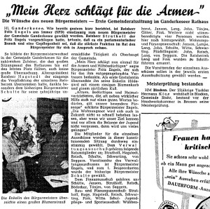 Artikel Wahl Bürgermeister Friedrich Engels 17.11.1956